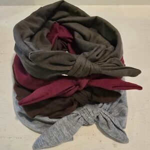 Bundle Of 4 Women's Headbands - Gray, Red, Brown And Olive